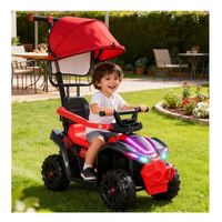 Auto Eléctrico para Niños Melody Glow, de 4 Ruedas, Diseño Duradero, Construcción de Plástico, con Reproductor de Música MP3, para Niños de 2 a 4 Años