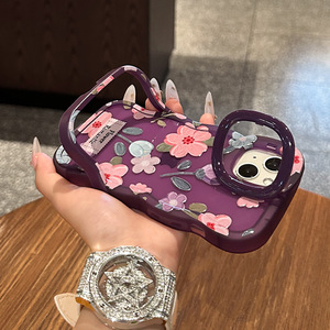 Funda Protectora para Teléfono Móvil con Diseño de Flores Pintadas al Óleo, Doble Soporte Invisible, Borde Ondulado, TPU, para <span class=keywords><strong>iPhone</strong></span> 11 <span class=keywords><strong>12</strong></span> 13 14 15 16 17 Pro Max - Product Image 4