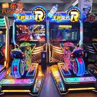Máquina recreativa de carreras de motos con gabinete de acero robusto, simulador de motocicleta operado con monedas, con gráficos HD para uso comercial
