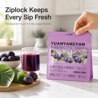 Pochette à fond carré Ziplock, emballage flexible pour boissons, jus, vente en gros, marque privée, livraison directe d'usine