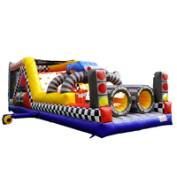 Parcours d'obstacles gonflable de qualité commerciale, jeu de saut rebondissant, défi de course (pour enfants et adultes) - Protection UV personnalisable