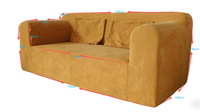 Canapé-lit confortable pour deux personnes, design moderne en velours