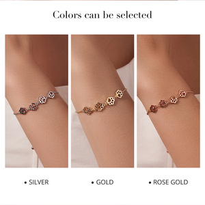Bracelet chaîne plaqué argent avec breloques en forme de patte, bijoux unisexes à la mode, cadeau - Product Image 4
