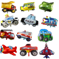 Ballons en aluminium en forme de véhicules : train, ambulance, voiture de police, autobus scolaire, camion de pompiers, char – Jouet pour enfants, cadeau d'anniversaire