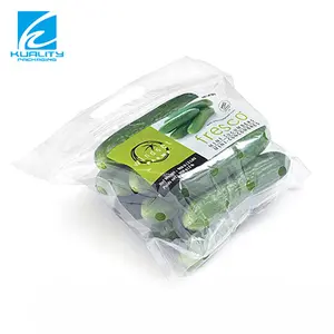 Personnalisé imprimé transparent trou de main sacs d'emballage en plastique pour légumes, fruits