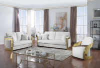 Canapé modulaire de luxe 3 places avec revêtement en tissu, pieds en acier inoxydable, design moderne pour hôtel, appartement, salon