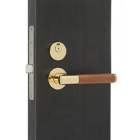 Poignée de porte intérieure de luxe dorée avec poignée décorative pour maison et toilettes publiques, loquet silencieux, serrure de porte à poignée séparée