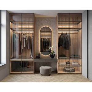 Armarios Modernos, Armario de Pared, Muebles de Dormitorio, Puerta de <span class=keywords><strong>Vestidor</strong></span>, Vidrio Gris, Juegos de Dormitorio, Dormitorio Minimalista de Madera, 3-5 Años - Product Image 3