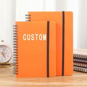 Planificateur de bureau professionnel moderne et simple, cahiers personnalisés A5, 60 feuilles, couverture en simili cuir, reliure spirale, imprimé personnalisé - Product Image 1