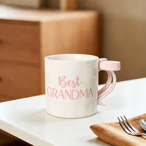 Tasses à café en céramique avec logo personnalisé, motif papillon, tasse en porcelaine pour le meilleur cadeau de la fête des grands-mères - Product Image 3