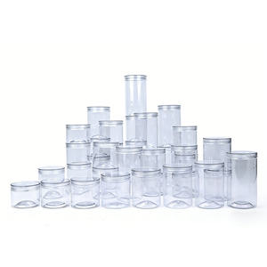 Frasco Redondo Transparente de PET de Grado Alimenticio de 370 ml, Recipiente Hermético con Tapa de Rosca Fácil de Abrir, para Almacenamiento de Productos para <span class=keywords><strong>el</strong></span> Cuidado de la Piel, Azúcar, Dulces y Pasteles - Product Image 1