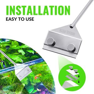 Grattoir à algues de 18 pouces pour aquarium, outil de nettoyage à long manche avec lame durable pour l'élimination des algues sur les surfaces en verre - Product Image 4