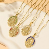 Ensemble de pendentifs vintage Vierge de Guadalupe, bijoux religieux en métal coloré pour femmes