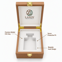 Boîte cadeau en bois MDF de luxe avec logo personnalisé, finition brillante, doublure en cuir noir, pour emballage de parfum, étui pour bougie Attar arabe