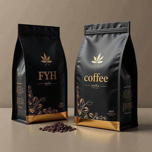 Заводская индивидуальная застежка-молния 12 унций 5 фунтов 250 г 500 г Упаковочные пакеты для кофейных зерен с логотипом с печатью, кофейный мешок с плоским дном с клапаном - Product Image 5