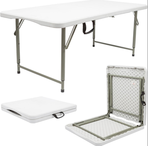 USA DELIVERY Wholesale Folding <b>Table</b> 4FT 5FT <b>6FT</b> 8FT Commercial HDPE Iron Frame Outdoor Banquet <b>Table</b> for Restaurant - Product Image 5