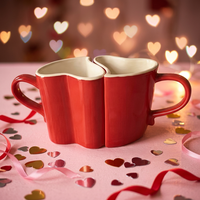 Tasses à café personnalisées en forme de cœur de haute qualité, tasses d'amour en porcelaine pour un cadeau romantique de la Saint-Valentin