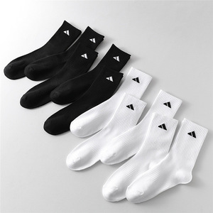 Ankle <b>Socks</b> Men Black White <b>Polyester</b> Sweat Absorbent Antibacterial Casual Daily Use Sport <b>Socks</b> - Product Image 2