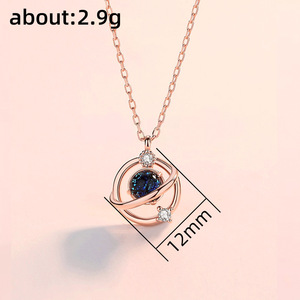 Collana con Ciondolo Cielo Stellato Dreamy Planet per Donne, Stile Foresta, Catena Corta per Clavicola - Product Image 3