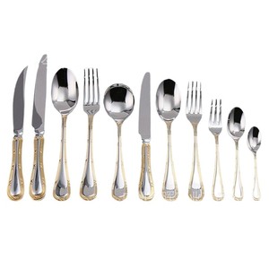 Ensemble de couverts brillants Jh à motifs, couteau à steak, fourchette et cuillère, en acier inoxydable 304 poli miroir, pour la table - Product Image 5