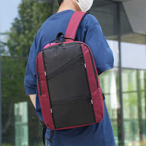 Laptop <b>Backpack</b> Men Business Travel <b>Large</b> <b>Capacity</b> With USB Charging Port Solid Color Shoulder Straps Winter 2023 - Product Image 2
