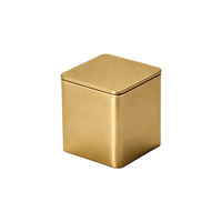 Boîte en métal carrée recyclable personnalisée 66*66*71mm de qualité alimentaire pour l'emballage du café, du chocolat, des bonbons, des noix, du matcha