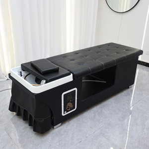 Çok Fonksiyonlu Modern Yatarlı Güzellik Salonu Mobilyası Yatak Başlığı Hidroterapi Şampuan Lavabosu Baş Masajı Suni Deri Ahşap - Product Image 4