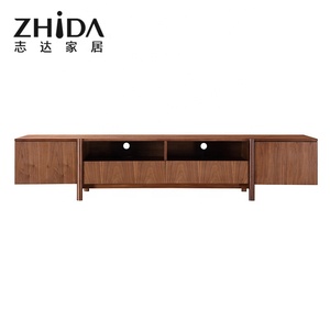 Hot selling durable modern walnut colour special appearance living room furniture wooden tv stand cabinet table