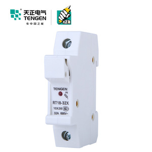 Porte-fusible Tengen RT18-32X 32A 690V avec voyant lumineux, montage sur rail, base en céramique - Product Image 2