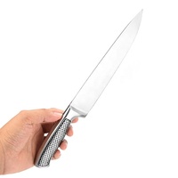 Couteau de chef professionnel en acier inoxydable de 8 pouces avec lames affûtées, design ambidextre, écologique, moderne, manche forgé creux