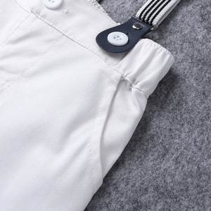 Ropa de Moda Barata al por Mayor, Conjunto de Romper Rosa a Cuadros y Pantalón Blanco para Bebé, Conjunto de Caballero con Lindo Lazo - Product Image 5