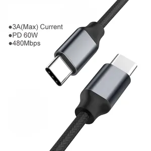 USB סוג C. כבל USB כבל לסמסונג S10 S9 USBC פ"ד 60W מהיר טעינת מטען USB-C סוג-C כבל עבור Xiaomi mi 9 8