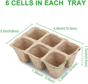 Ventes en gros de pots en tourbe à 6 cellules, plateaux de semis biodégradables, pots de semis, plateaux de germination, <span class=keywords><strong>kit</strong></span> de démarrage de plantes biologiques - Product Image 4