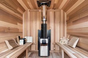 Tamaño grande 4-6 personas para uso exterior en el hogar, puerta cuadrada de vidrio, sala de sauna con estufa de sauna - Product Image 4