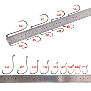 Kait Pancing Stainless Steel 92554 Berduri, Kait Memancing Offset Putih Batang Panjang Gurita untuk Umpan Pancing Lembut - Product Image 4