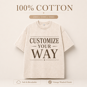 Camiseta Vintage Extra Grande Personalizada, de Algodón Grueso, con Estampado Gráfico, Ropa Urbana Lavada - Product Image 1