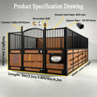Box de Luxe Européen Portable pour Chevaux 12ft/3.6m 3.5m 3m – Écuries Mobiles Élégantes Marque Tianyun en Métal Galvanisé