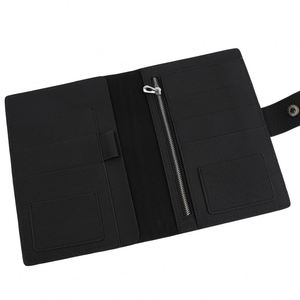 Personalized Leather Notebook Folder Passport <b>Holder</b> <b>Wallet</b> With Zipper Snap Closure - Product Image 4