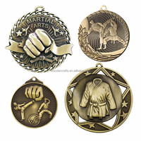 WD Custom Design 3d Zinc Alloy Irlande Karaté Sports Médailles Trophées WUKF Memorial Souvenir Metal Silver Karate Medal