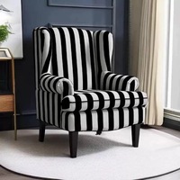 Canapé une place de style rétro américain et français, fauteuil rembourré en tissu pour salon et chambre à coucher, usage de loisirs