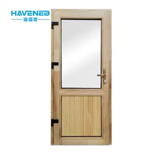 New High-Quality Hotel Waterproof Soundproof Wood-Clad Aluminum Glass Door Swing Door