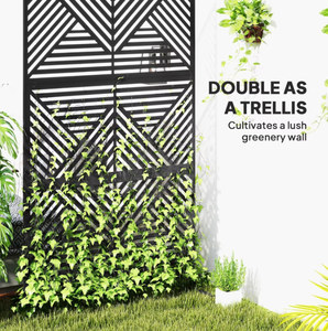 Panneaux de jardin et séparateurs de pièce autoportants en métal résistant aux intempéries, style Art Déco, pour usage intérieur/extérieur, personnalisables - Product Image 2