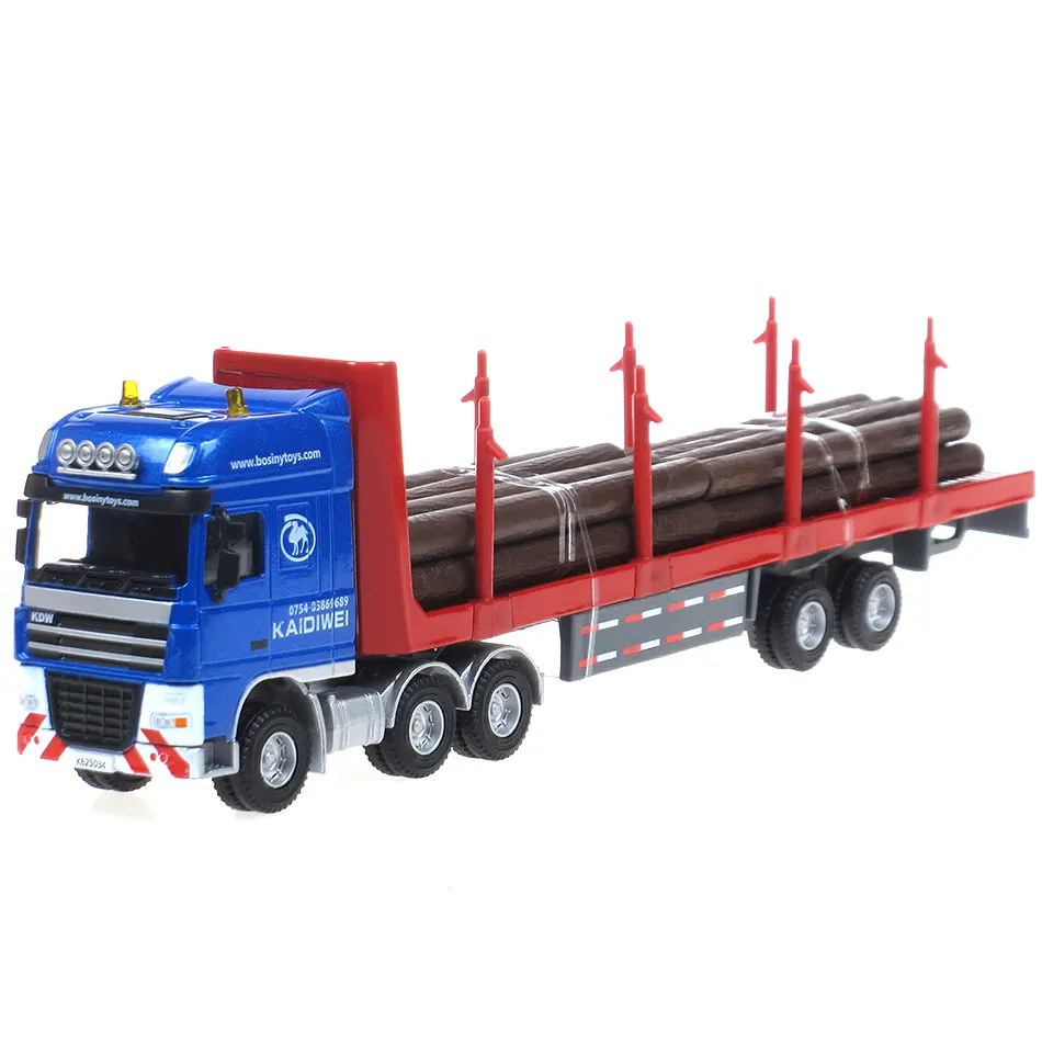 KDW scala 1:50 modello di auto trasporto in legno carro modello pressofuso giocattoli di simulazione modellini di automobili per bambini