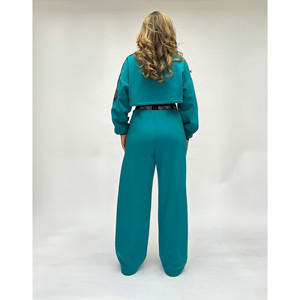 Verde acqua blu pantaloni da jogging gamba dritta a vita alta loungwear Pea Street Logo - Product Image 5