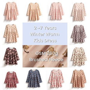 DC เดรสเด็กผู้หญิงฤดูหนาวอบอุ่น ฟลีสขัด เดรสเด็กแขนยาว แบบสบายๆ พิมพ์ลายดอกไม้และสัตว์ ชุดเด็กอายุ 2-7 ปี - Product Image 4