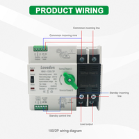 Interruptor de Transferencia Automática (ATS) de Doble Alimentación, Interruptor Manual de Transferencia Automática, Interruptor de Riel DIN de 100A, Tipo PC 2P, Venta al Por Mayor de Fábrica