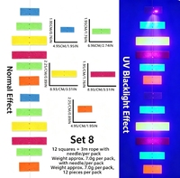 Guirlande suspendue fluorescente arc-en-ciel, bannière en feutre qui brille sous lumière noire UV pour fournitures de fête sur le thème du néon