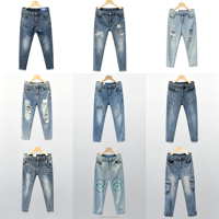 Jean Jogger Homme Bleu Denim Tendance Longueur Standard Grande Taille (29-38) Modèle WQK003 à 5,5 Dollars – Nouveau