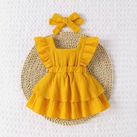 Ensemble Robe Deux Pièces Annshine Fashion 2026 pour Filles avec Coiffe, Robe en Coton pour Bébé, Nouvelle Tendance Style Vacances