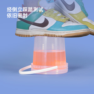 Cubo de plástico de 2L de grado alimenticio con asa y tapa transparente a prueba de fugas para envasado - Product Image 2